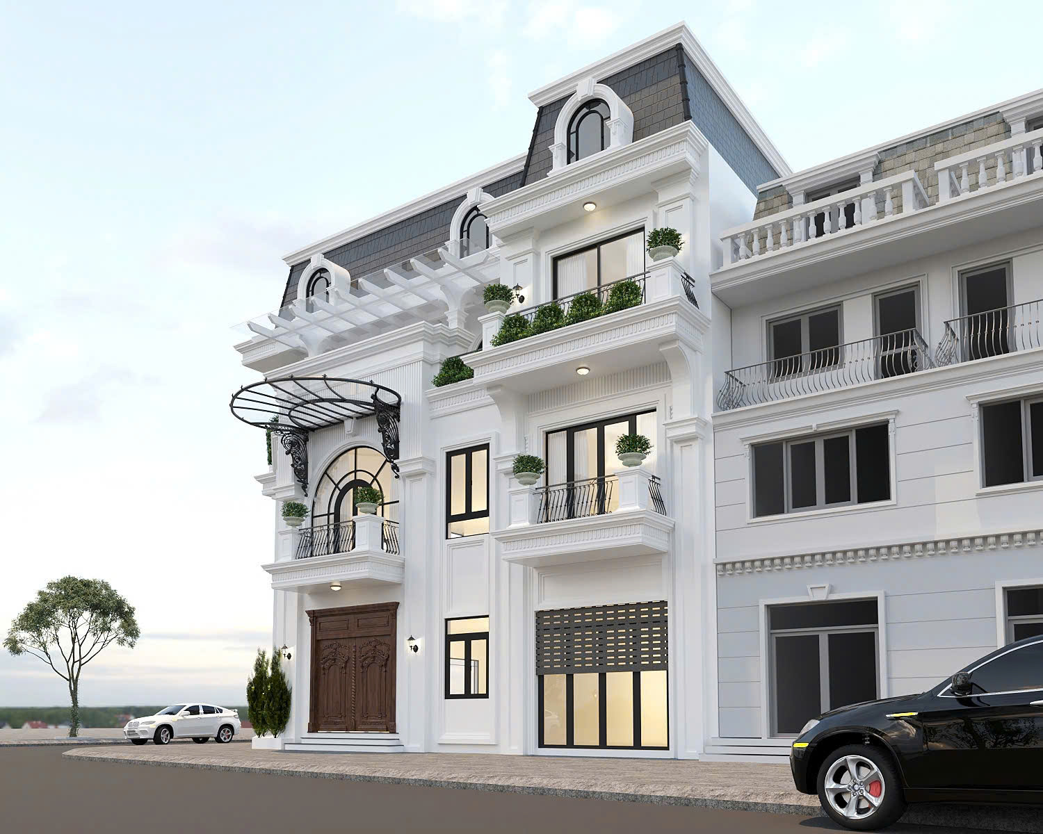 Thiết Kế Nhà Phố Tân Cổ Điển Trong Xây Nhà Trọn Gói Hà Nội
