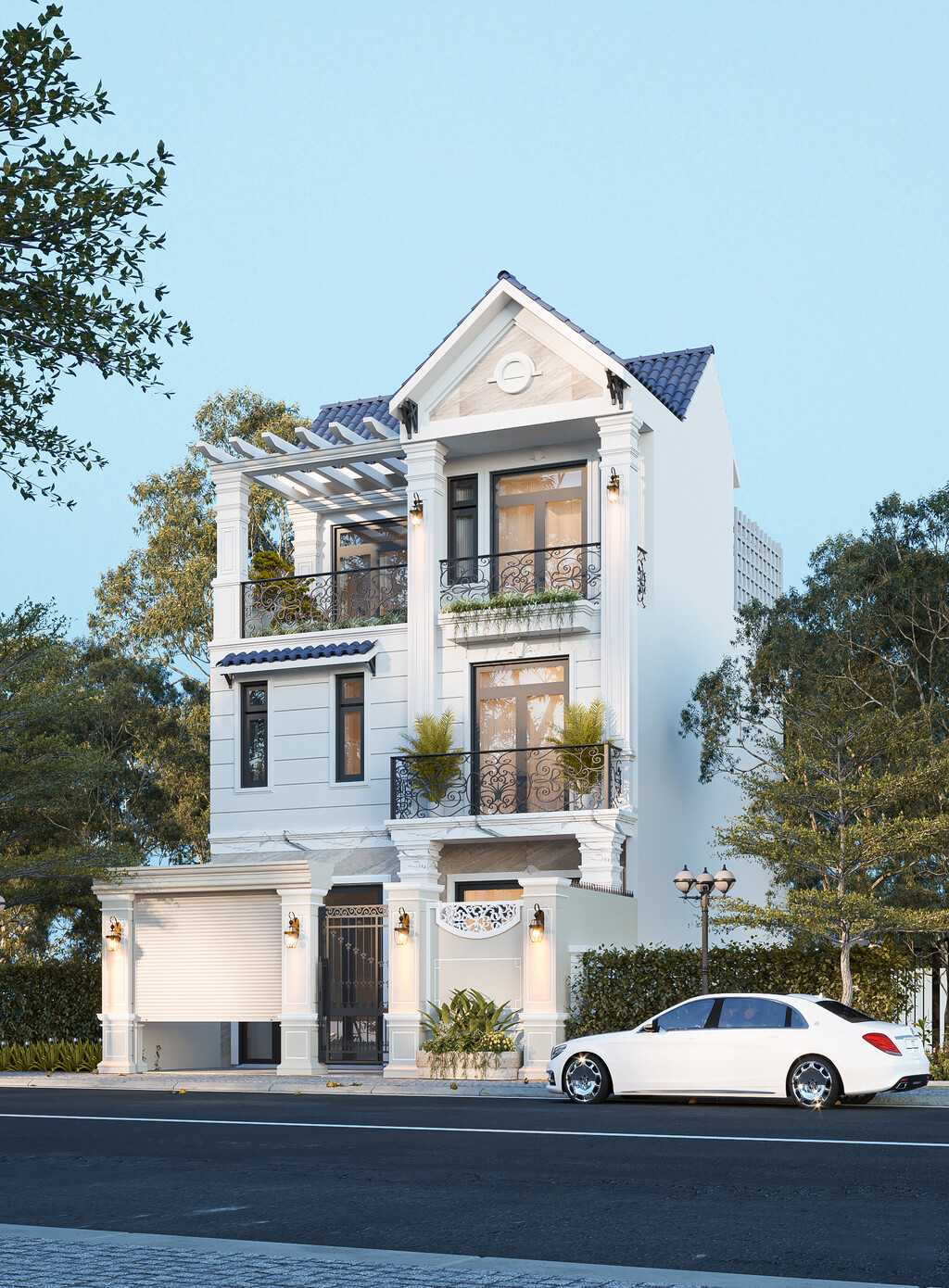 Thiết Kế Nhà Phố Tân Cổ Điển Trong Xây Nhà Trọn Gói Hà Nội
