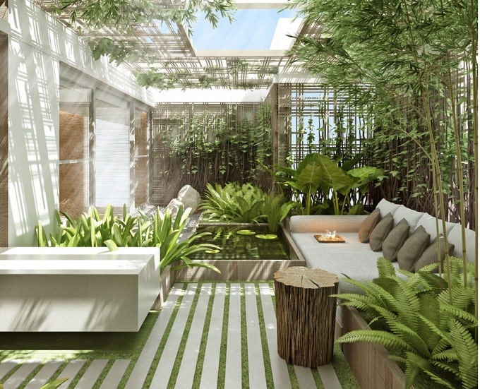 Những Ý Tưởng Thiết Kế Sân Vườn Khi Xây Nhà Trọn Gói Hà Nội