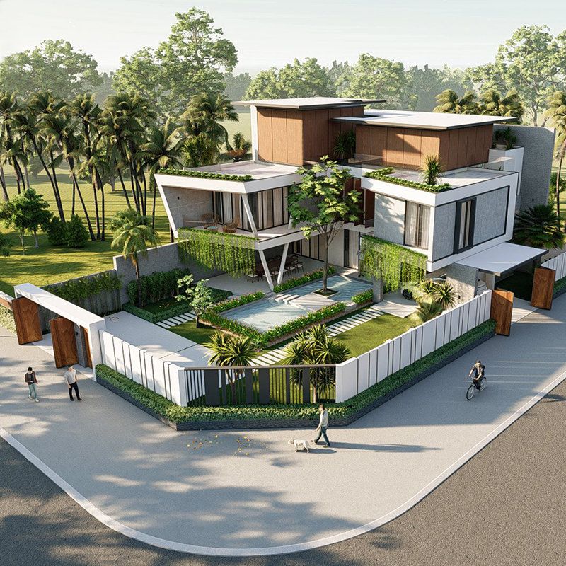 Xu Hướng Thiết Kế Biệt Thự Sân Vườn Trong Xây Nhà Trọn Gói Hà Nội 2025