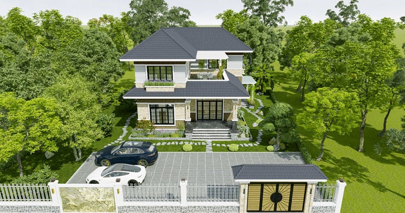 Thiết Kế Nhà Mái Nhật 2 Tầng Trong Xây Nhà Trọn Gói Hà Nội