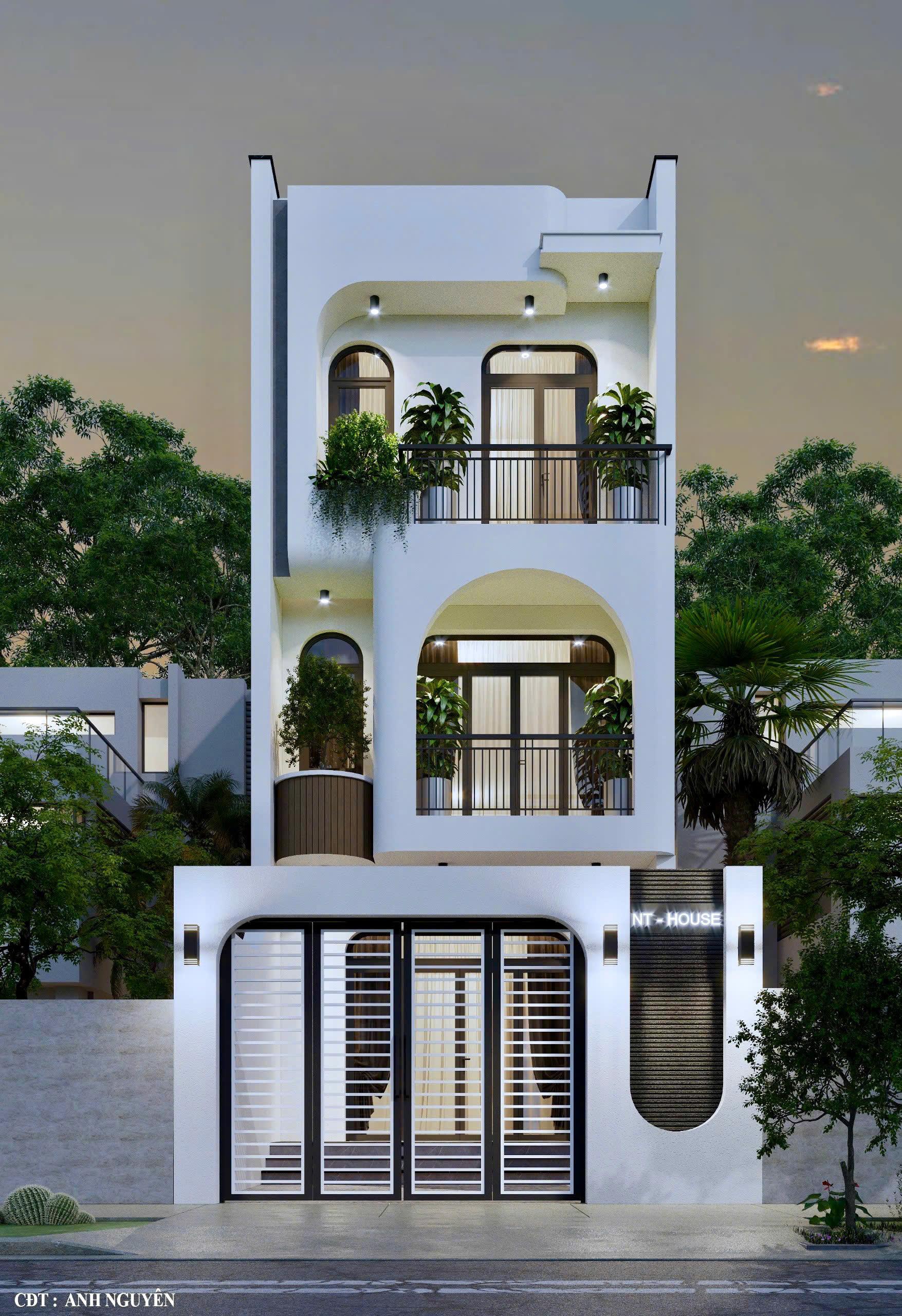 Mẫu nhà phố 3 tầng sang trọng