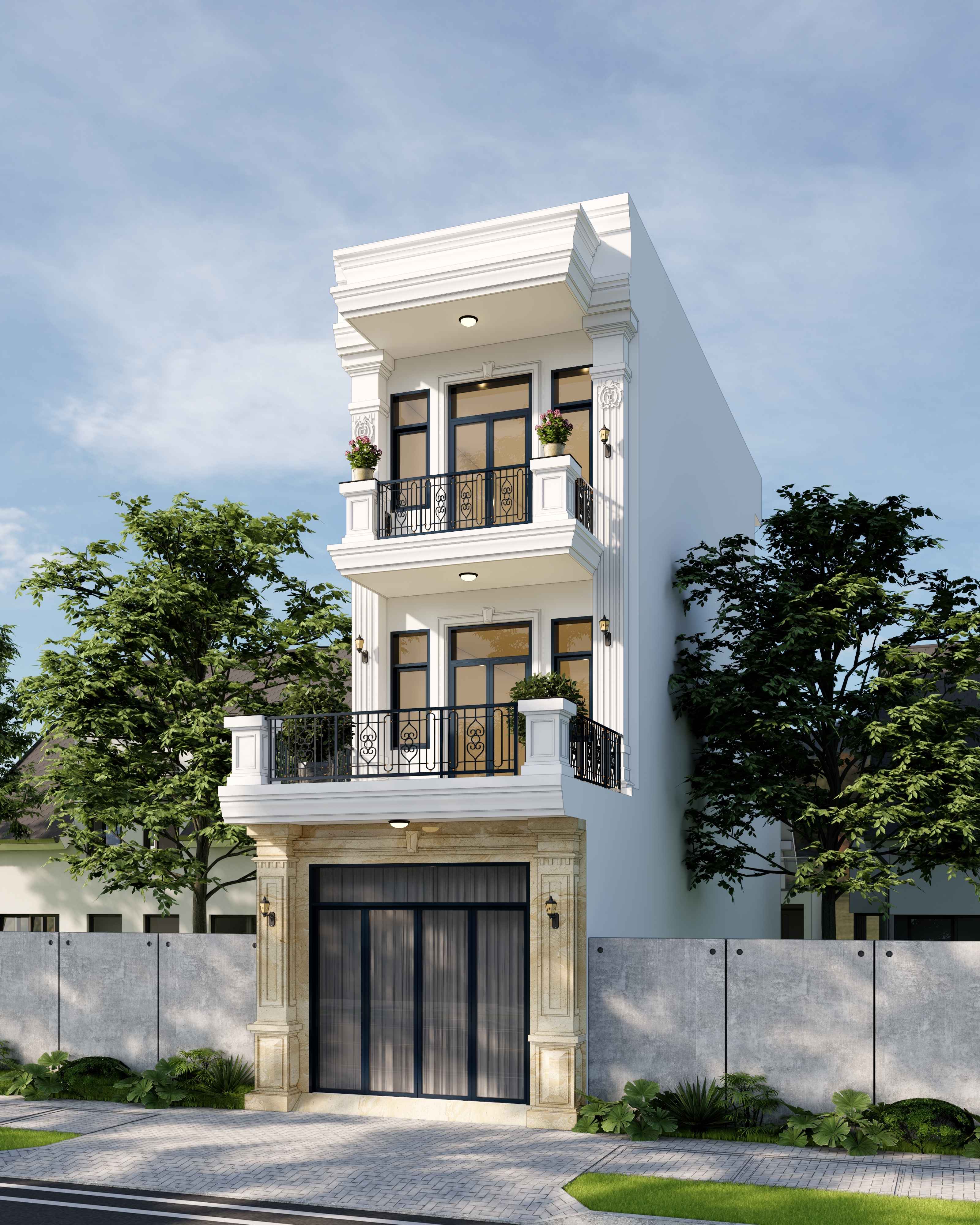 Nhà Phố Tân Cổ Điển 3 Tầng